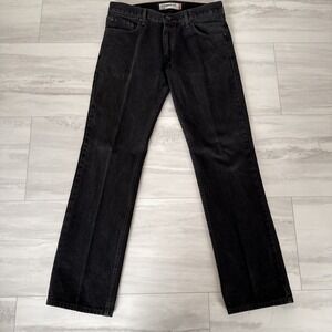 Levi's 505 Men's Denim Jeans Faded Black Size 34x34 - Button Replaced